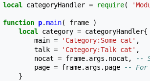 Code of category handler module