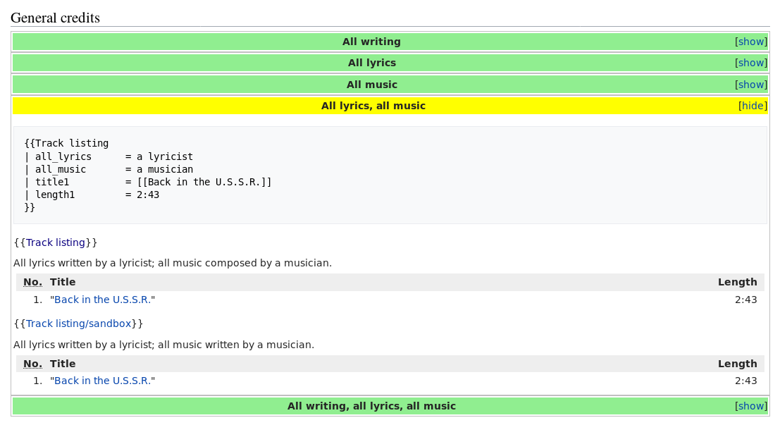 Template test case page